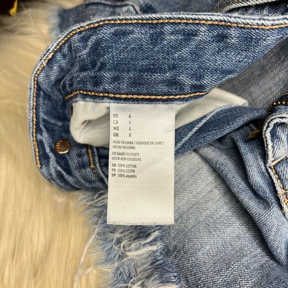 American Eagle floral embroidery denim shorts sz 4 - Picture 3 of 6